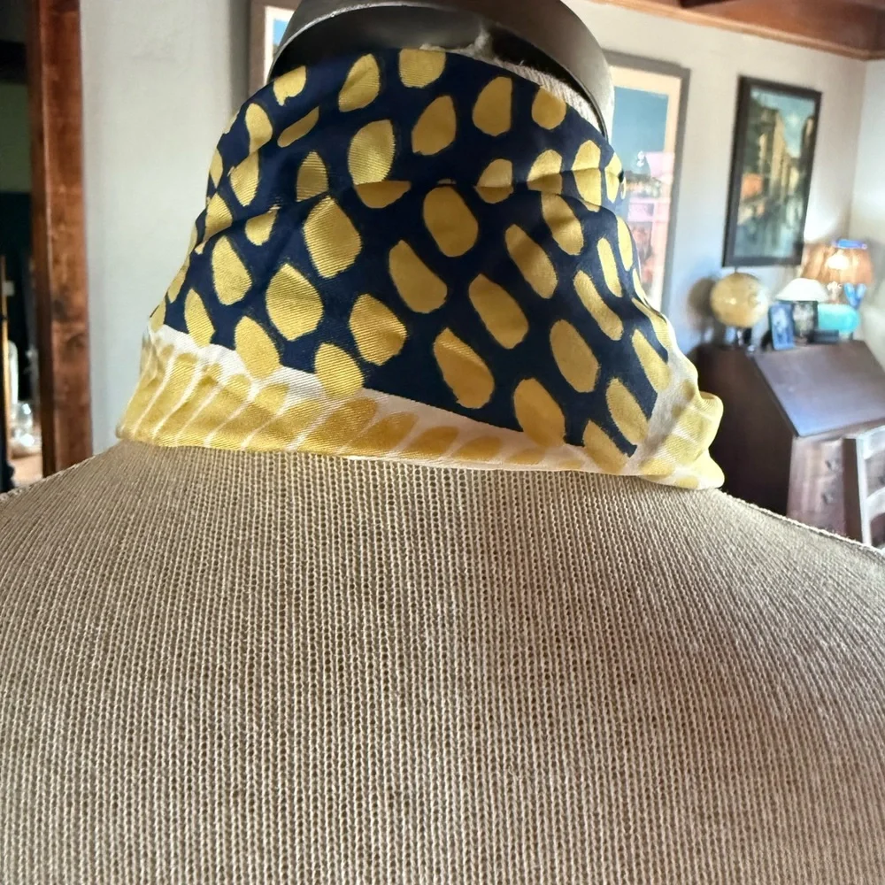 Christian Dior Navy and Yellow Scarf